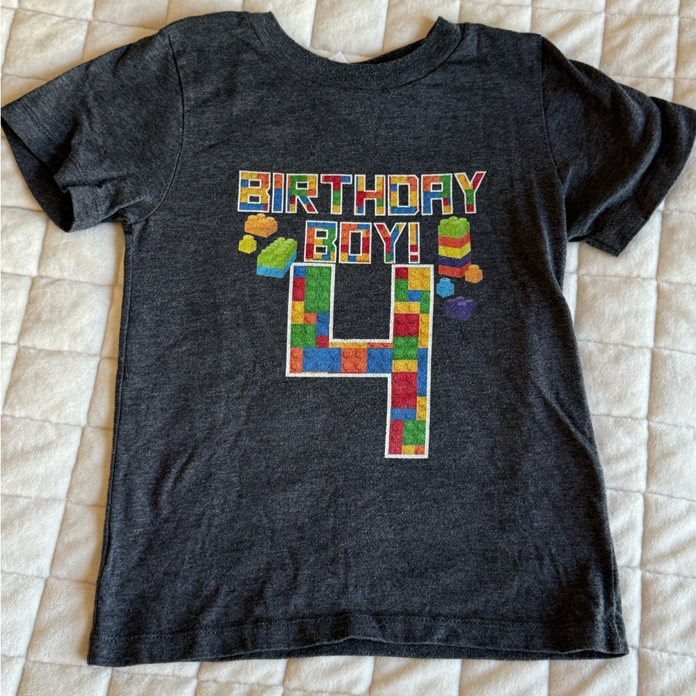 5/$15 Closet Sale! Birthday Boy 4 years old, Lego Tee